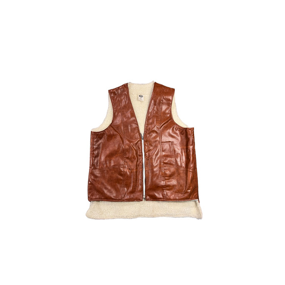 Wear Worn Other - ‘80s Leather Vest, Sherpa Lined Medium